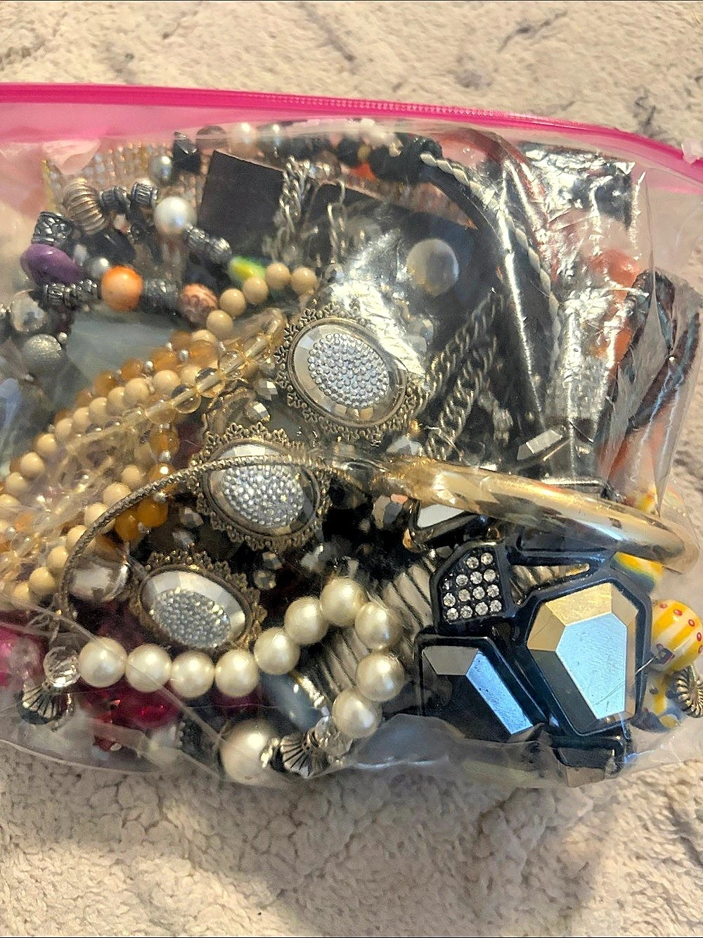 Mixed Costume Jewelry Lot Black & Silver